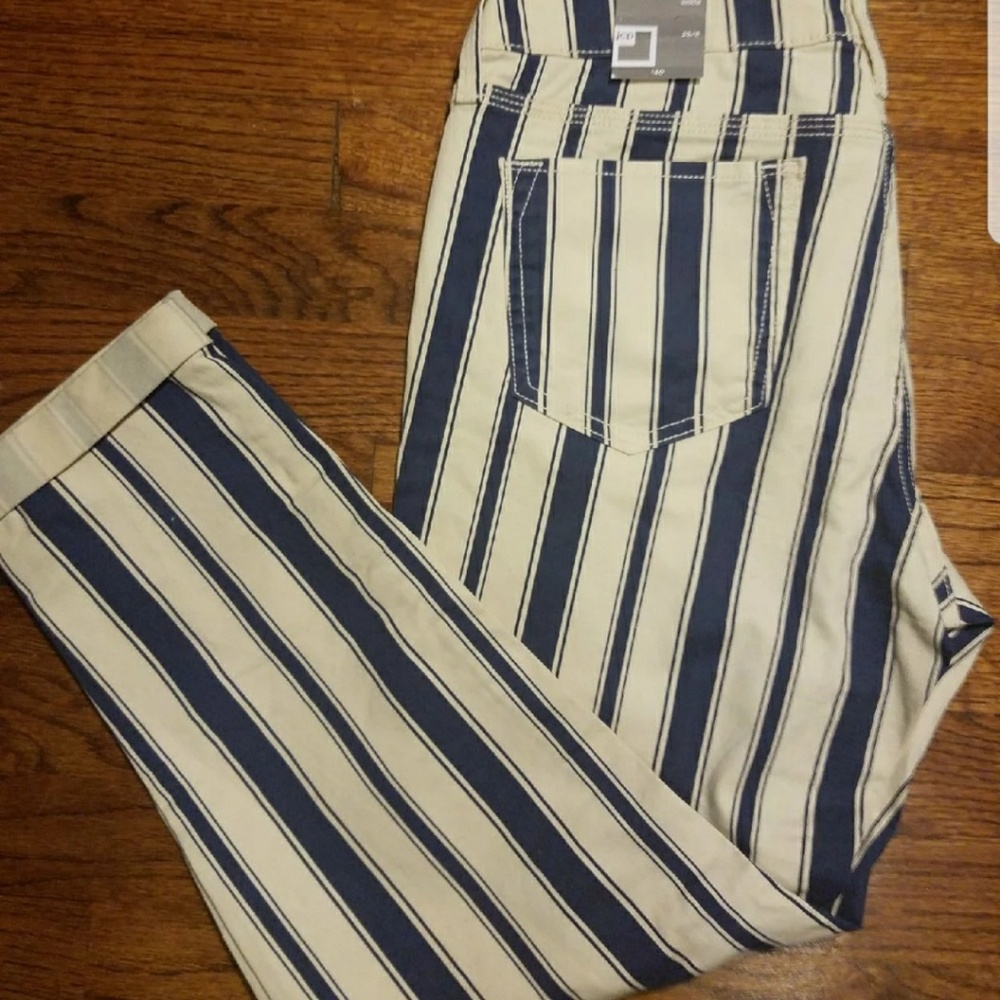 JCPenny striped skinny ankle pants